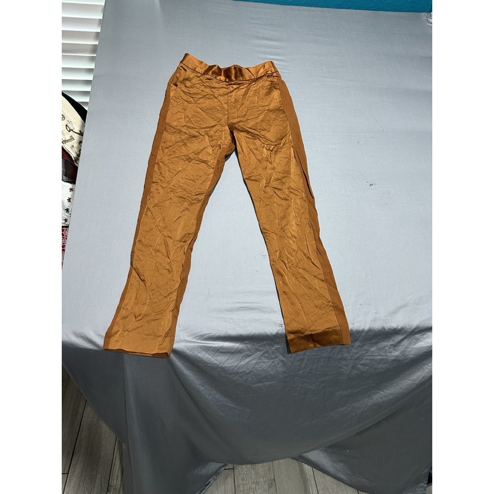 Piazza Sempione Hilary Copper Satin Pants 38